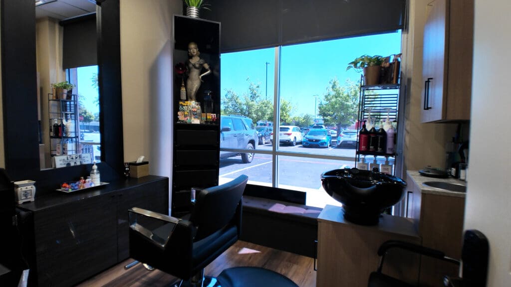 Modern beauty space featuring a stylish suite design and salon setup, reflecting a North Star vision for professional elegance and functionality.