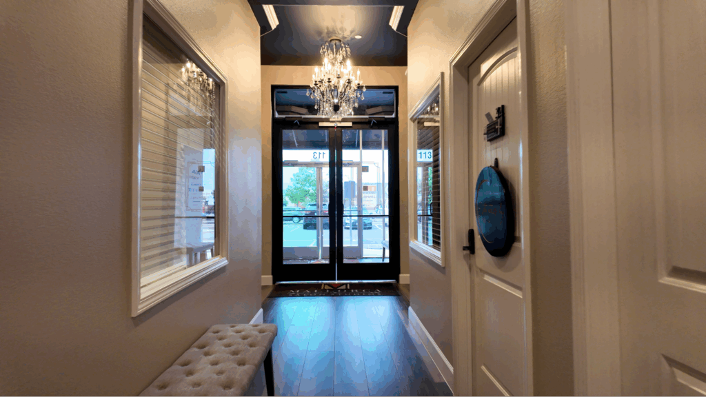 Modern beauty space featuring a stylish suite design and salon setup, reflecting a North Star vision for professional elegance and functionality.